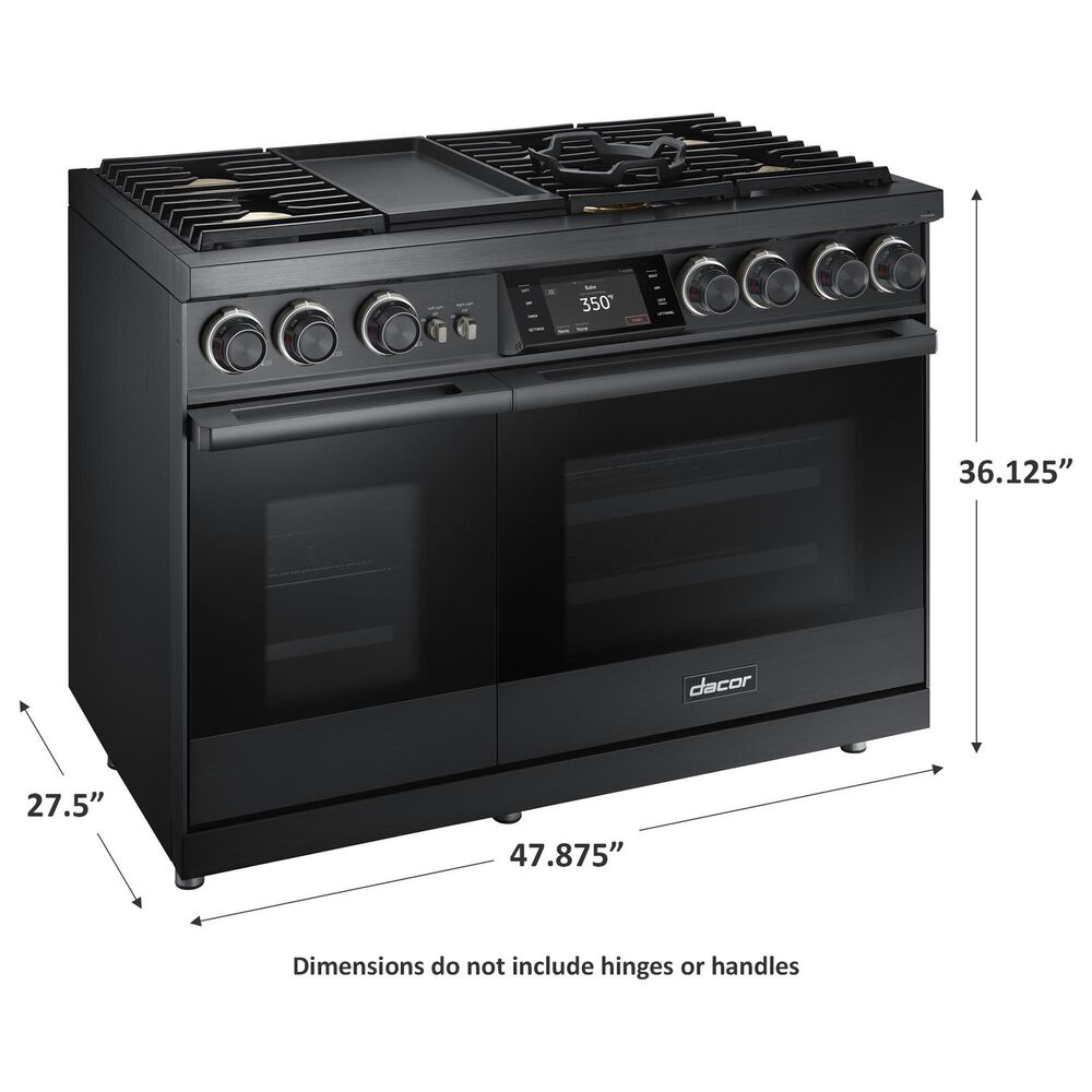 Dacor 48" Professional Dual Fuel Range in Graphite Stainless Steel, , large