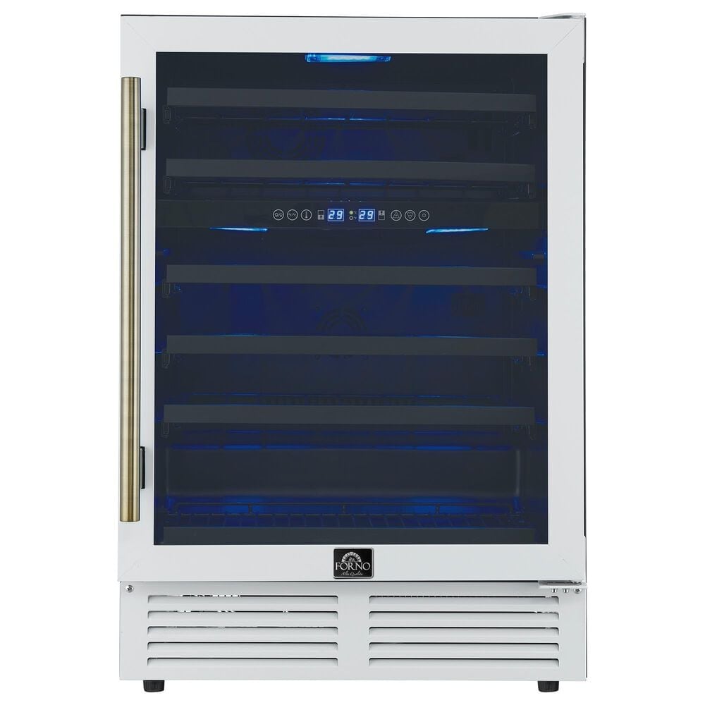Forno Bacchino 4.8 Cu. Ft. Wine Cooler in White and Antique Brass, , large