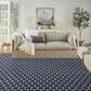 Nourison Twist Reversible 10" x 14" Navy Indoor/Outdoor Area Rug, , large