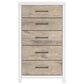 Ashley Charbitt 5-Piece Queen Panel Bedroom Set in Brown and Matte White, , large