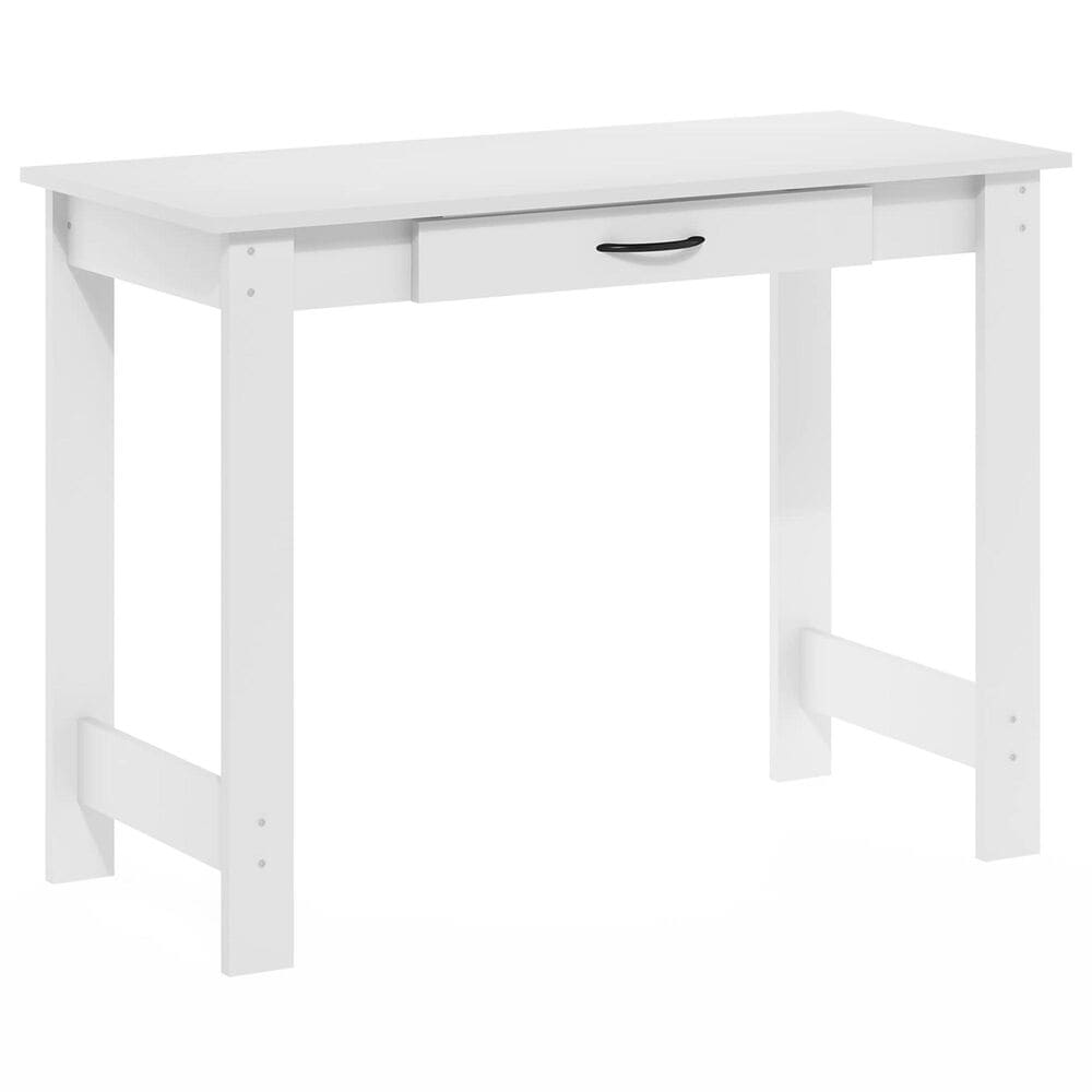HOMLUX 39" Writing Desk with Drawer in White, , large