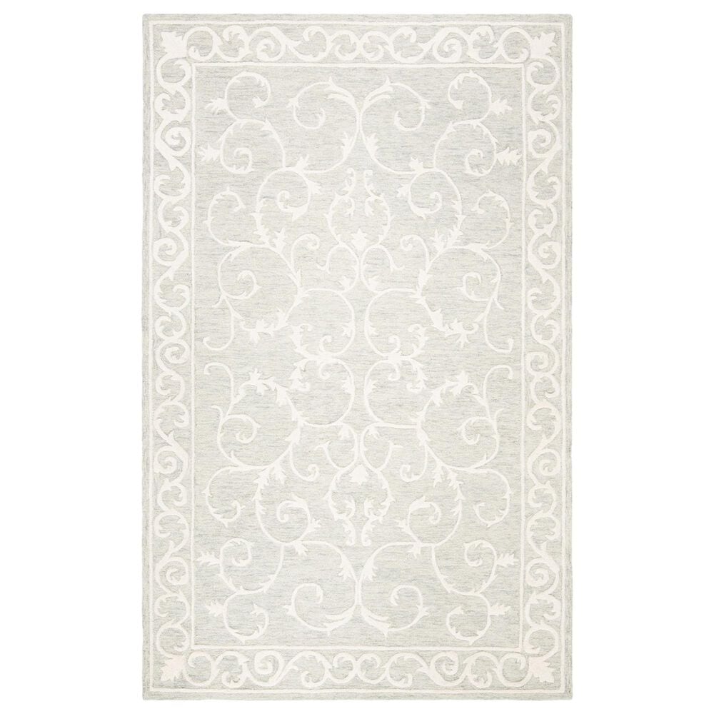 Safavieh Micro-Loop MLP507F 5" x 8" Light Grey and Ivory Area Rug, , large