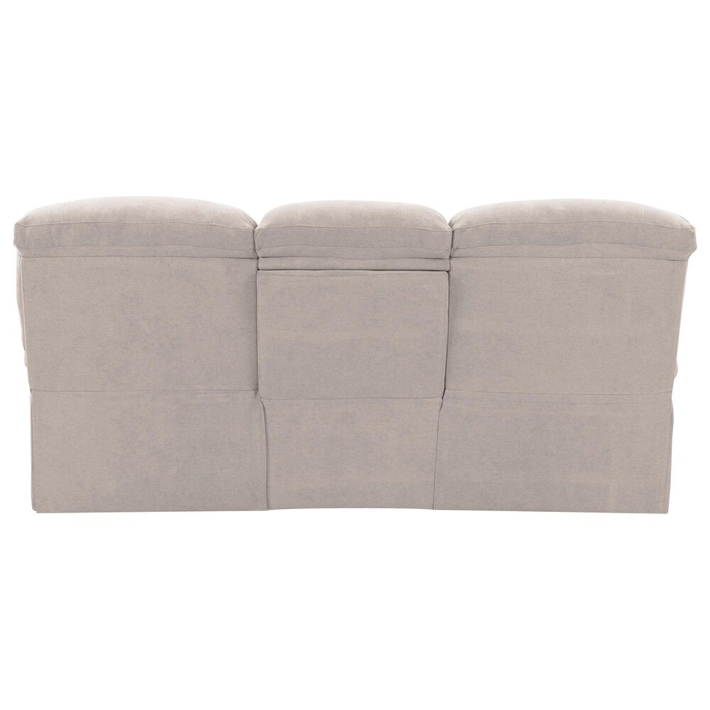 CorLiving Lea Reclining Console Sofa with Cupholders in Beige Fabric, , large