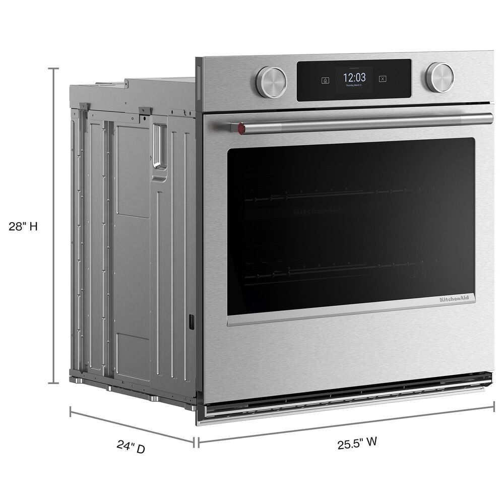 KitchenAid 27" Single Wall Oven with Assisted Cook Cycles in PrintShield Stainless, , large