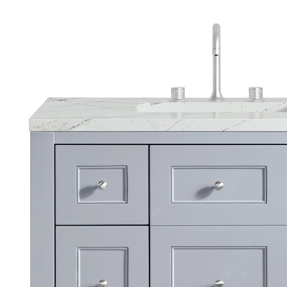 James Martin Vanities Breckenridge 36&quot; Single Bathroom Vanity in Serenity Blue with 3 cm Ethereal Noctis Quartz Top and Rectangular Sink, , large