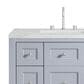 James Martin Vanities Breckenridge 36" Single Bathroom Vanity in Serenity Blue with 3 cm Ethereal Noctis Quartz Top and Rectangular Sink, , large