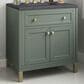 James Martin Vanities Chicago 30" Single Bathroom Vanity in Smokey Celadon with 3 cm Charcoal Soapstone Quartz Top and Rectangular Sink, , large