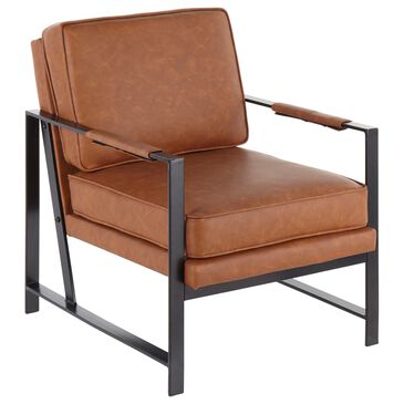 Lumisource Franklin Arm Chair in Camel/Black, , large