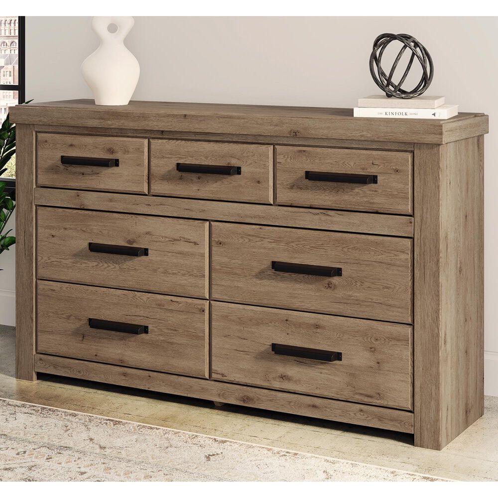 Ashley Oliandon 7-Drawer Dresser Only in Natural Rustic, , large