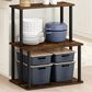 HOMLUX Turn-N-Tube 3-Tier Toolless Kitchen Storage Shelf in Amber Pine and Black, , large