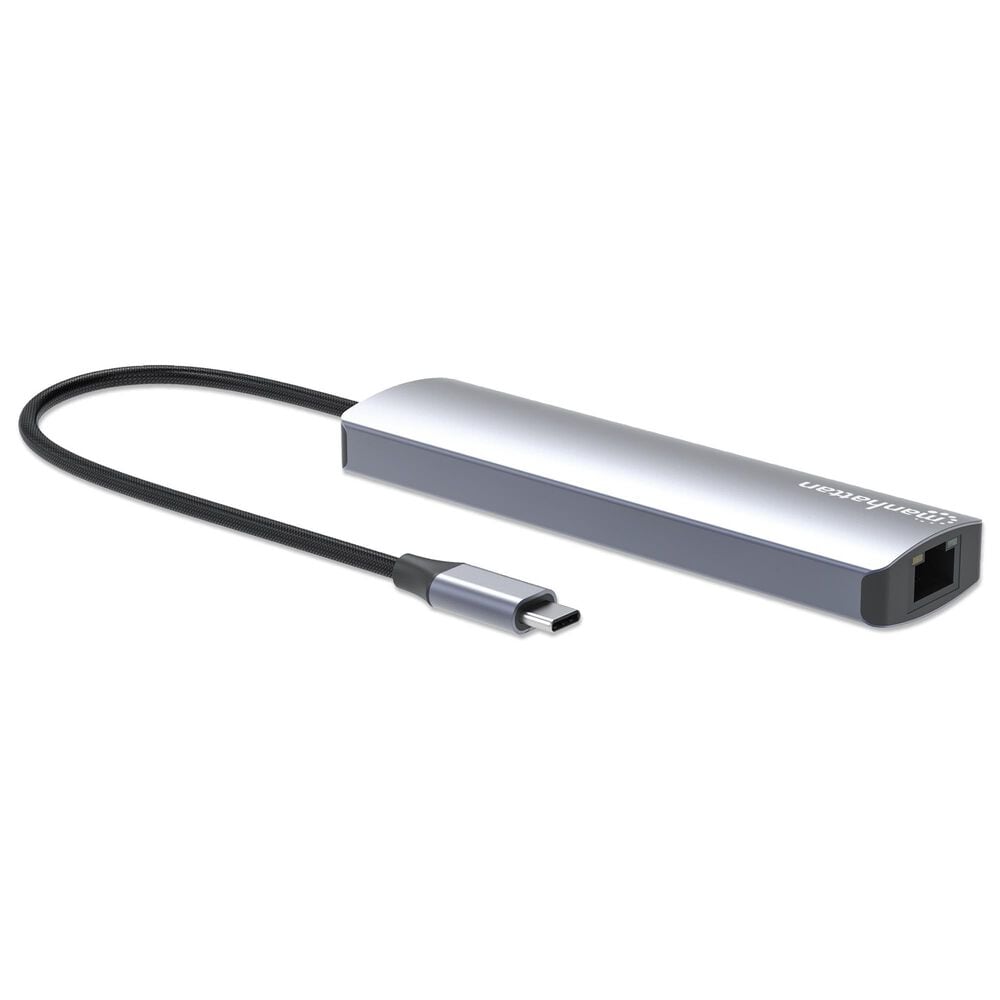 Manhattan USB-C PD 6-In-1 4K Docking Station/Multiport Hub in Silver, , large