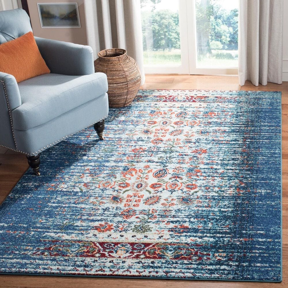 Safavieh Monaco MNC208V 4&#39; x 5&#39;7&quot; Blue and Ivory Area Rug, , large