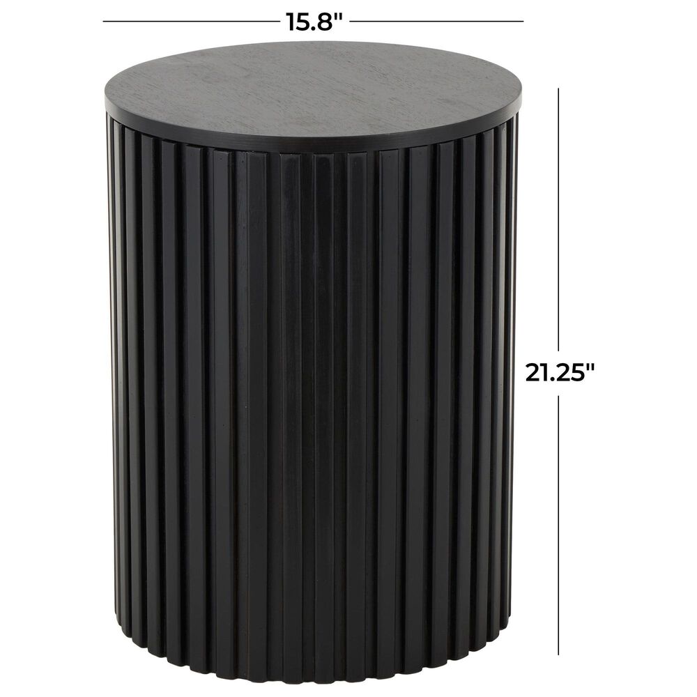 Maple and Jade Ribbed Storage End Table with Slatted Base in Black, , large
