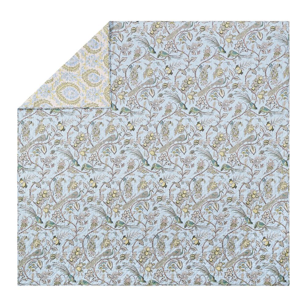 Peking Handicraft Sugar Mill Peacock 3-Piece Full/Queen Quilted Bedding Set in Light Blue, , large