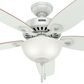 Hunter Builder Deluxe 52" Ceiling Fan with Lights in White, , large