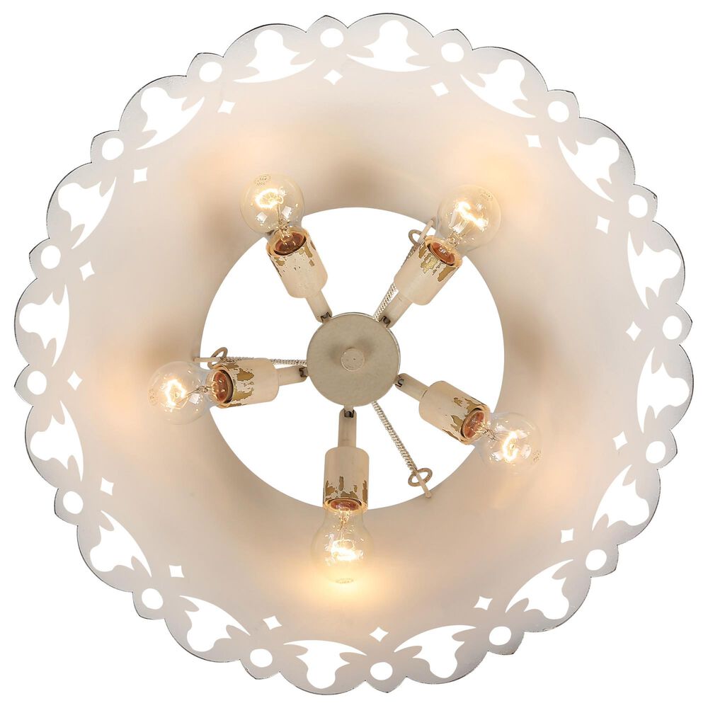 Golden Lighting Eloise 5-Light Pendant in Antique Ivory and Gold, , large