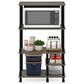 HOMLUX Turn-N-Tube 4-Tier Kitchen Storage Cart in French Oak Grey and Black, , large