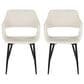 LumiSource Margarite Contemporary Dining/accent Chair in Black Metal and Cream Faux Leather by LumiSource - Set of 2, , large