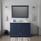 Lexora Home Dukes 48" Single Bathroom Vanity in Navy Blue with 2 cm White Cultured Marble Top and Rectangular Sink, , large