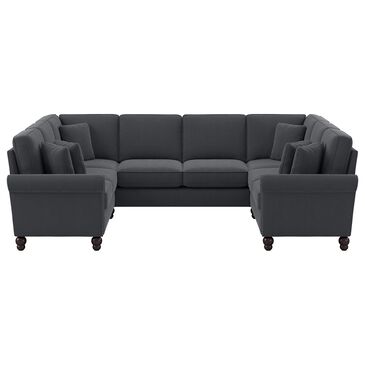 Bush Coventry 5-Piece 113" U-Shaped Sectional in Dark Gray, , large