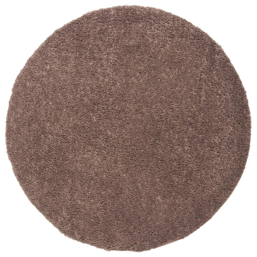 Safavieh August Shag 3" Round Taupe Area Rug, , large