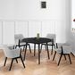 Blue River Arcadia and Renzo 5-Piece 42" Dining Set with Gray Cushion in Black, , large