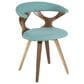 Lumisource Gardenia Swivel Arm Chair with Teal Upholstered in Walnut, , large