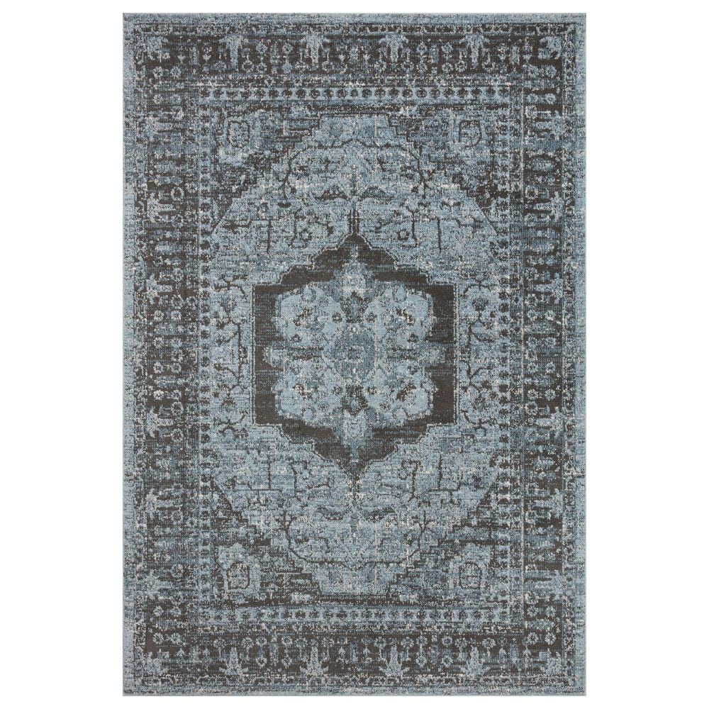 Loloi II Odette 11"2" x 15"7" Sky and Charcoal Area Rug, , large