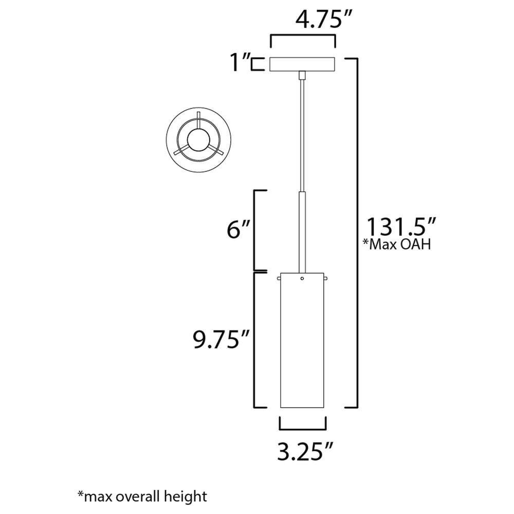 Maxim Lighting Blizzard 1-Light Pendant in Black, , large