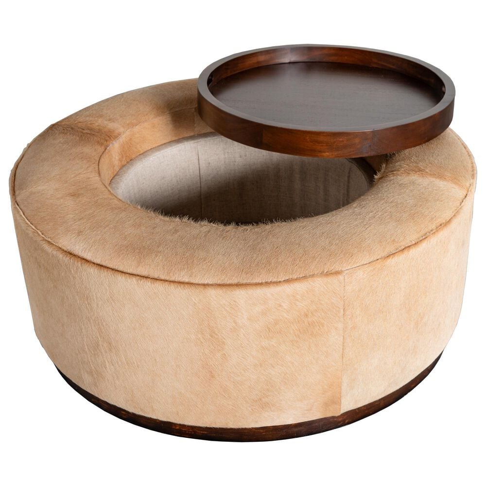 Massoud Furniture Custom Choices Ottoman with Storage in Serengeti Natural, , large