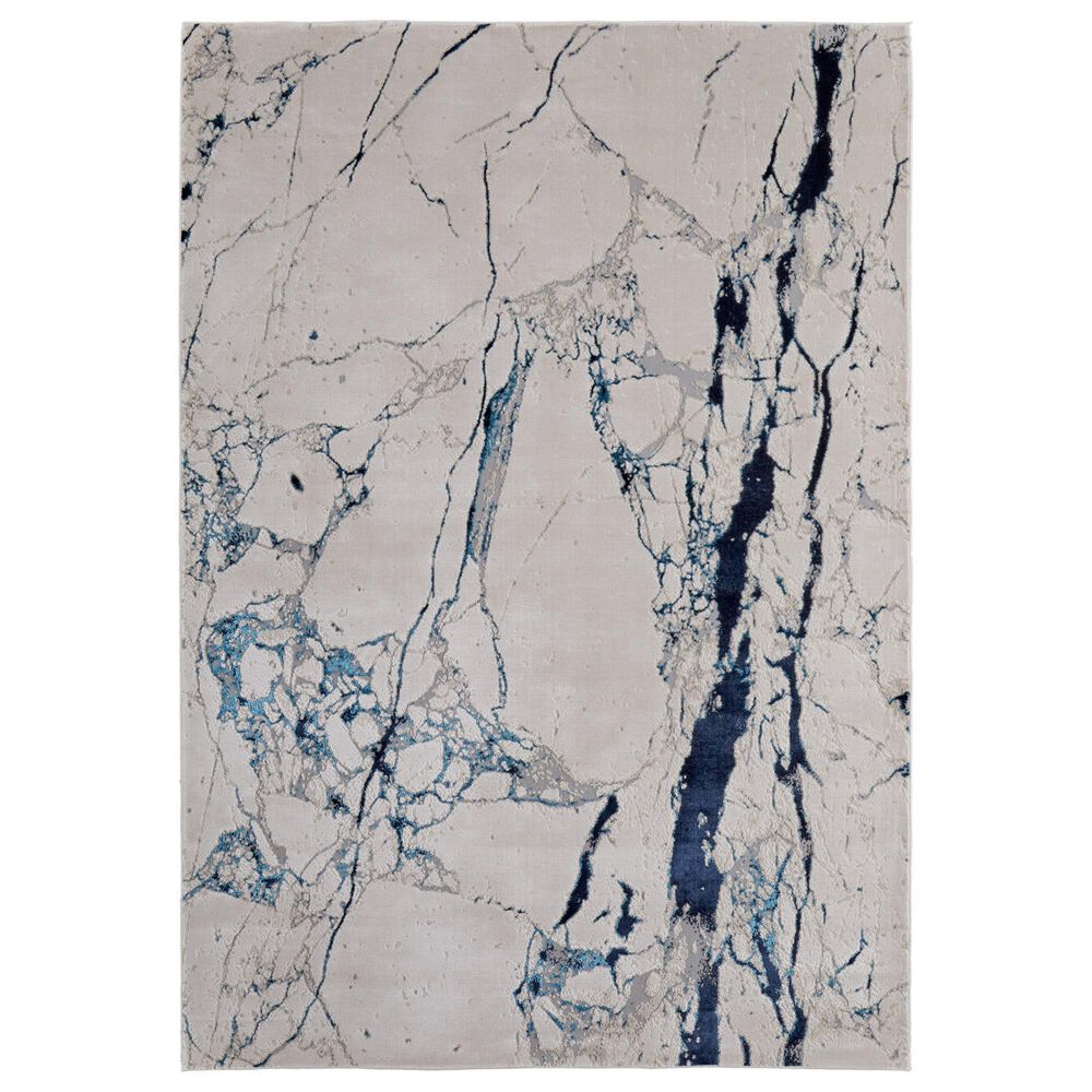 Feizy Indio 8" x 10" Ivory and Blue Area Rug, , large