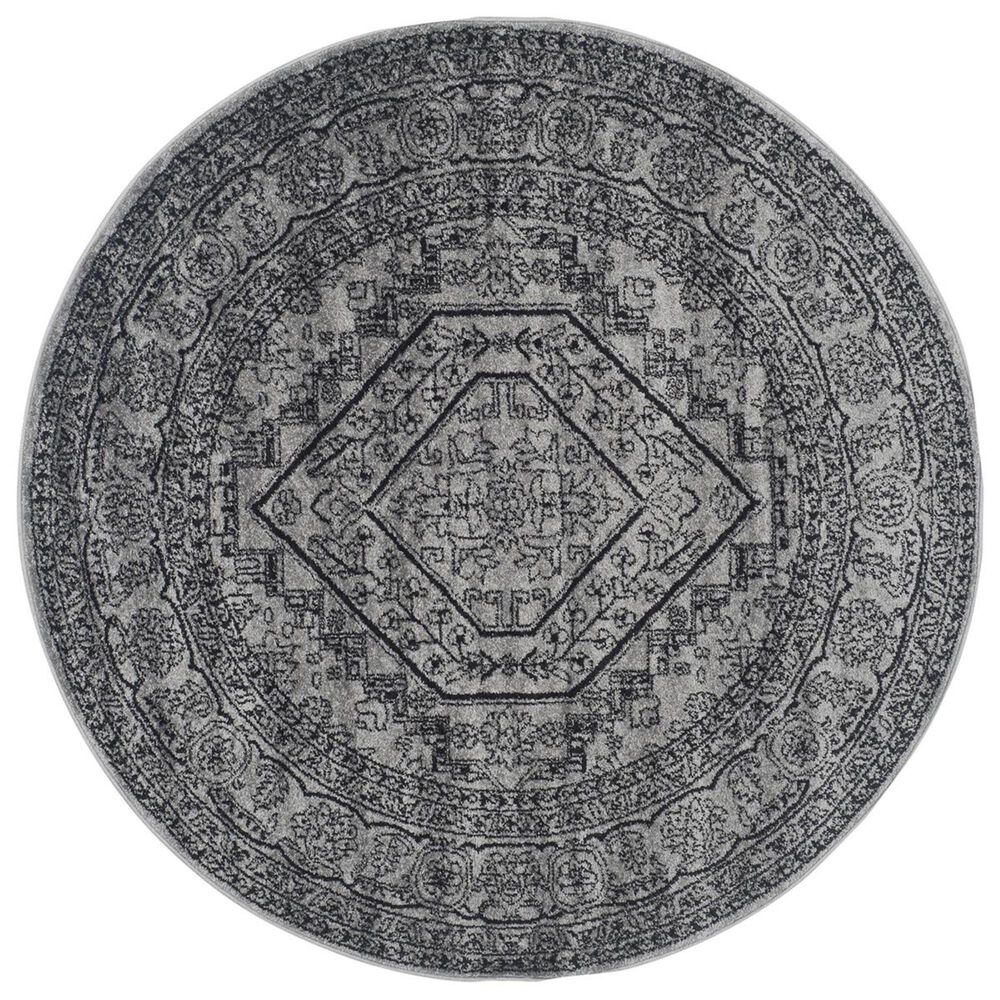 Safavieh Adirondack ADR108A-6R 6&#39; x 6&#39;  Silver/Black Round Rug, , large