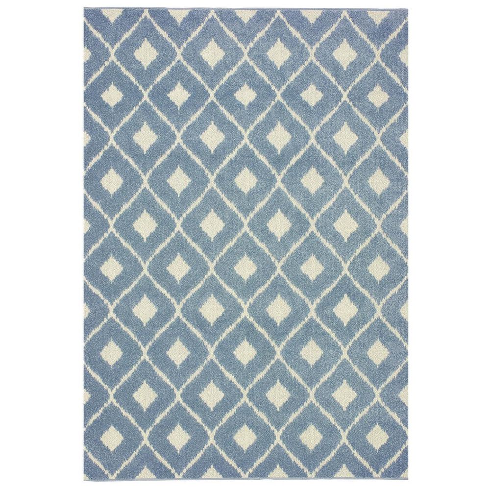Oriental Weavers Barbados 5502B 1"10" x 7"6" Blue and Ivory Runner, , large