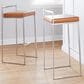 Lumisource Fuji Stackable Barstool with Camel Faux Leather in Stainless Steel (Set of 2), , large