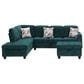 HOMLUX 94.49" L-Shaped Modular Sectional Sofa with Storage Ottoman and Cup Holders in Green, , large