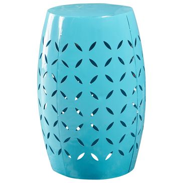 Noble House Jorell Patio Round End Table in Blue - Table Only, , large