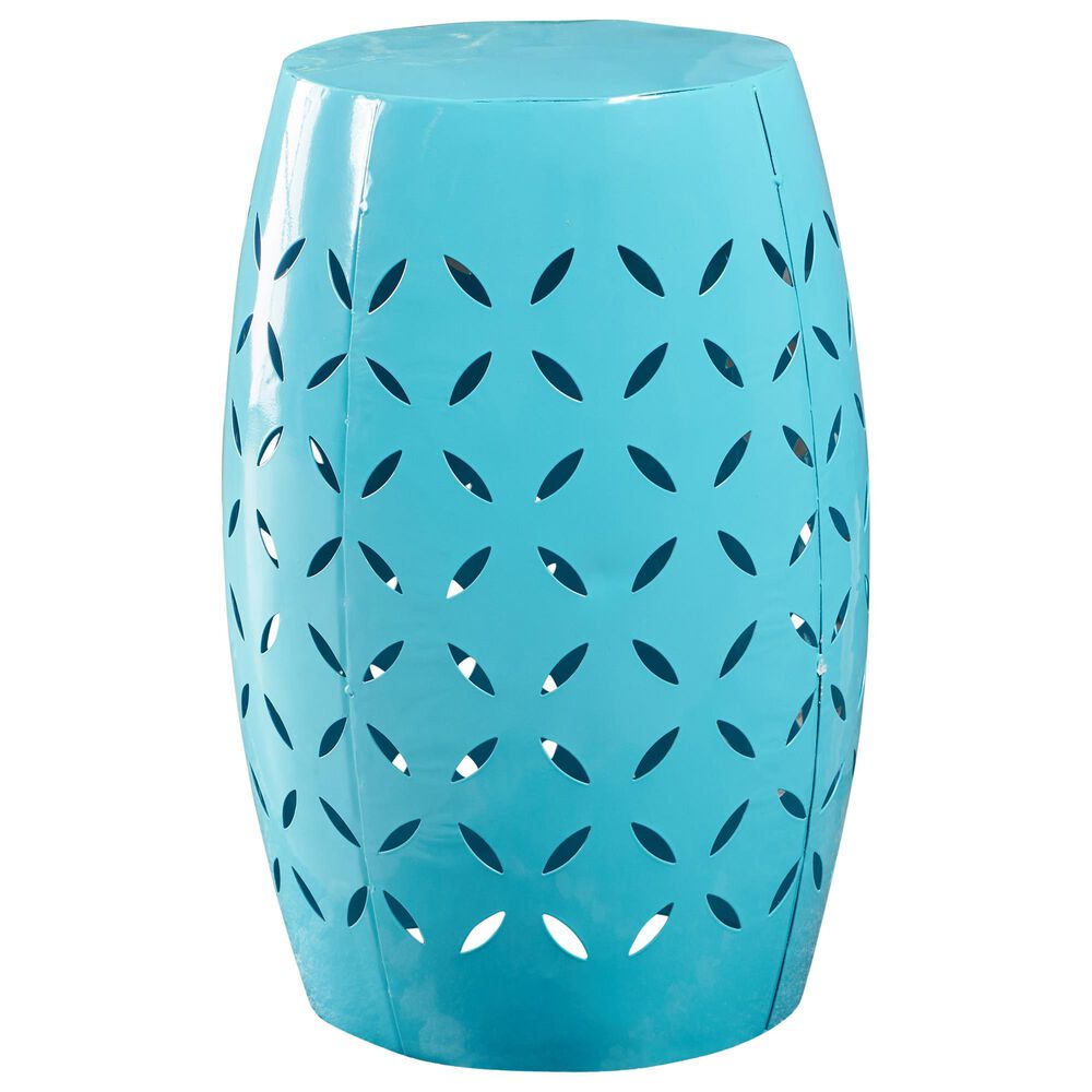 Noble House Jorell Patio Round End Table in Blue - Table Only, , large
