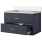 Lexora Home Castor 30" Single Bathroom Vanity in Blue with 2 cm White Quartz Top and Rectangular Sink, , large
