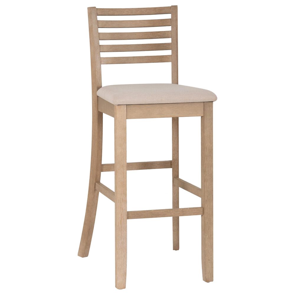 Linon Home Decor Torino Ladder Back Bar Stool in Grey Wash, , large