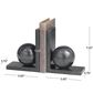 Maple and Jade Sleek Orb Decorative Bookend in Polished Black and Gray (Set of 2), , large