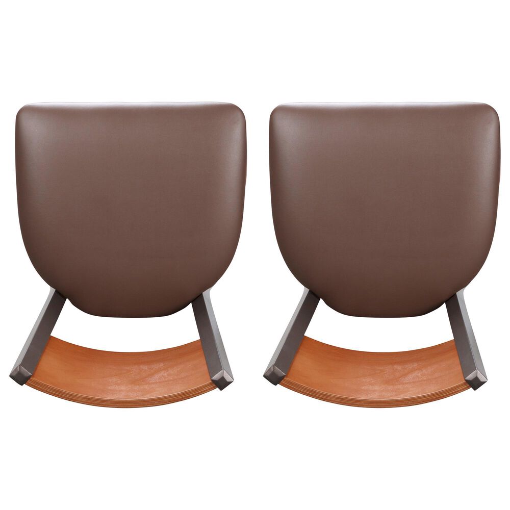 Linon Home Decor Elmer Side Chair in Brown and Medium Oak (Set of 2), , large