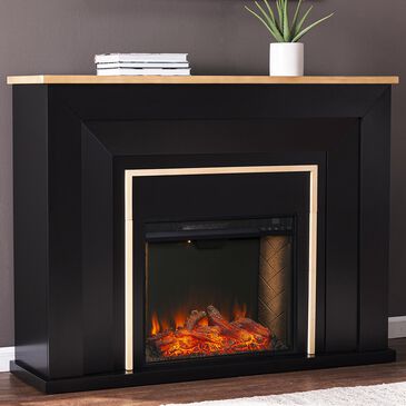 Southern Enterprises Cardington Alexa Smart Fireplace in Black/Natural, , large