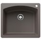 Blanco Diamond 25" Single Bowl Dual Mount Kitchen Sink in Volcano Gray, , large