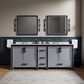 Lexora Home Ziva 84" Double Bathroom Vanity in Dark Grey with 2 cm White Cultured Marble Top and Rectangular Sinks, , large
