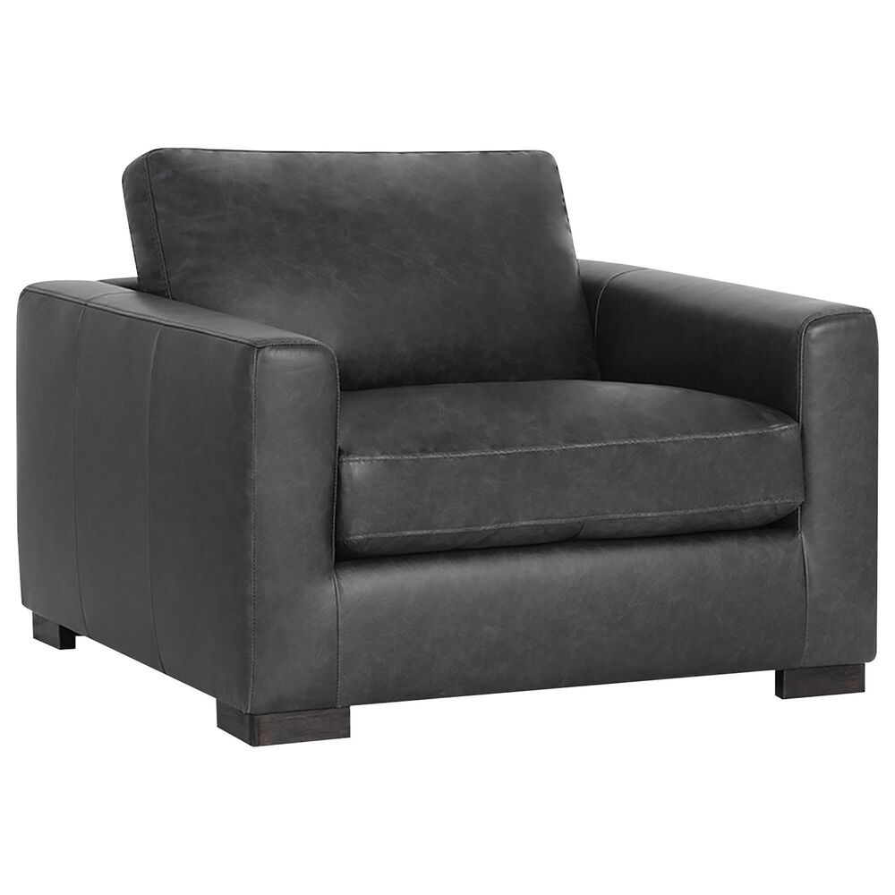 Sunpan Trading & Importing Baylor Leather Armchair in Marseille Black, , large