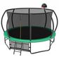 HOMLUX 14" Outdoor Trampoline in Green, , large