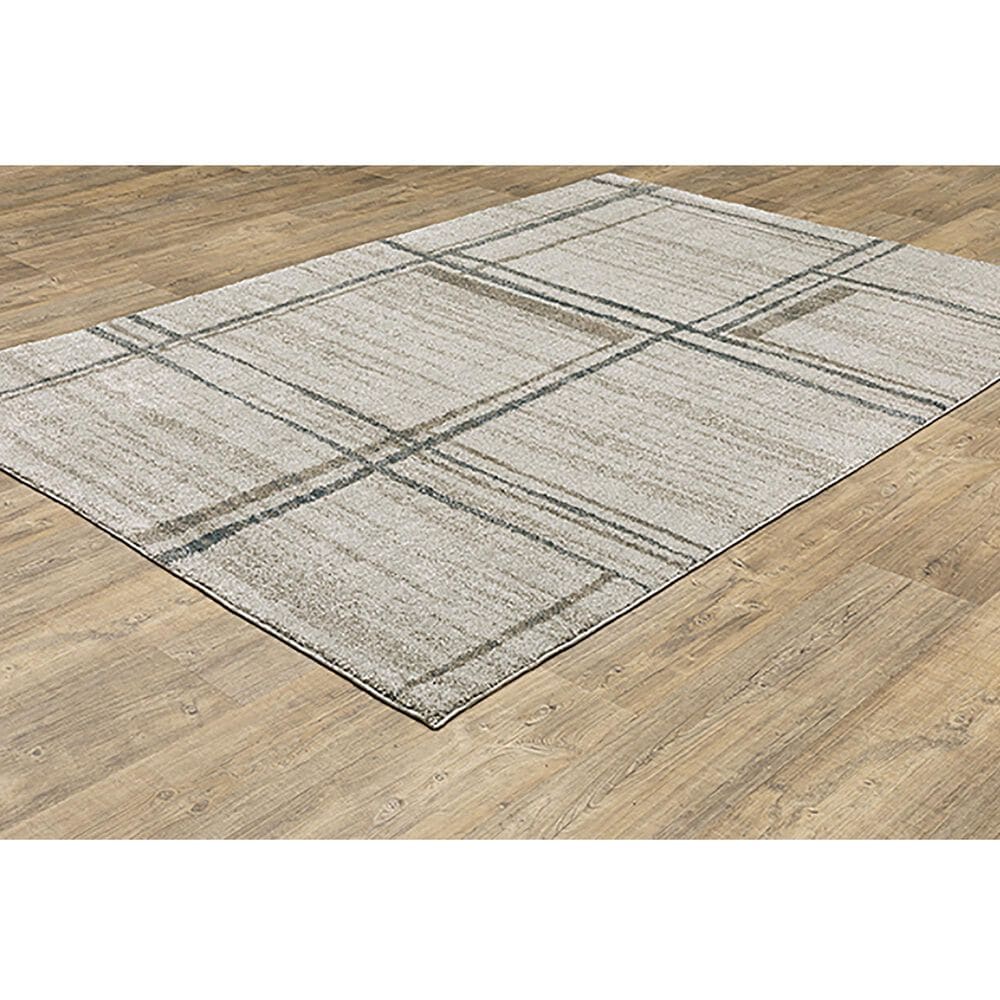 Oriental Weavers Alton Geo Shapes 2&#39;3&quot; x 7&#39;6&quot; Beige and Blue Runner, , large