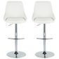 LumiSource Diana Adjustable Barstool with White Faux Leather Upholstery in Chrome (Set of 2), , large