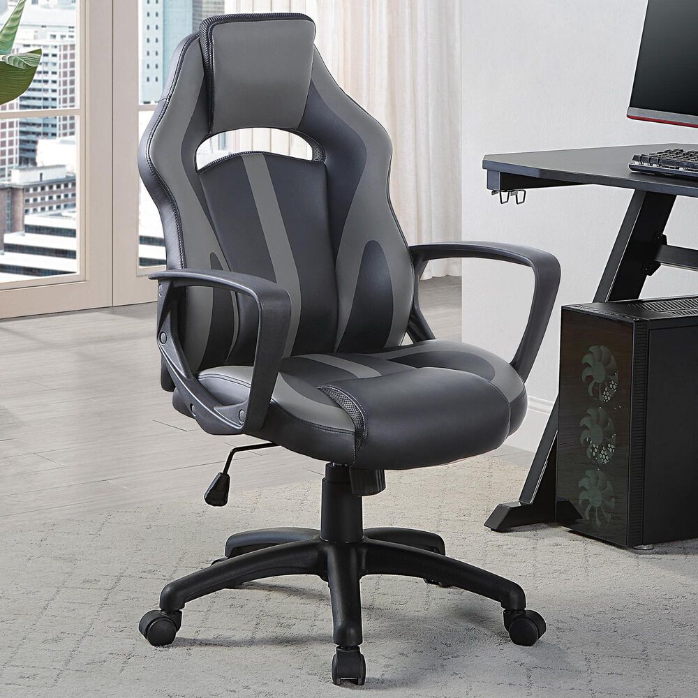 Valor Living Influx Gaming Chair in Black and Grey, , large