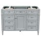 James Martin Vanities Brittany 30" Single Bathroom Vanity in Urban Gray with Single Hole 3 cm White Zeus Quartz Top and Rectangular Sink, , large